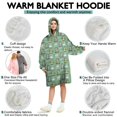 thumbnail image 5 of Wearable Oversized Blanket,Green Alligators Icons Pattern Wearable Blanket Hoodie for Adults,Cozy Hooded Blankets with Super Pockets,Super Warm Fuzzy Pullover for Women & Men, 5 of 6