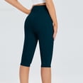 thumbnail image 4 of xfsWaSs Women's Knee Length Capri Leggings with Pockets High Waist Capri Yoga Pants Soft Stretch Workout Running Biker Shorts Casual Activewear, 4 of 7