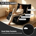 thumbnail image 4 of Centilab Single Folding Sofa Bed Chair with Pillows, 5 Position Adjustable Sleeper Chair Convertible Lounge Sofa with Armrest Floor Seating for Living Room Bedroom, Black, 4 of 8