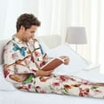 thumbnail image 6 of Sikiie Watercolor Floral With Butterflies Mens Pajama Set, Soft Warm Long Sleeve Sleepwear, Cozy Button-Down Pjs for Men-XX-Large, 6 of 7