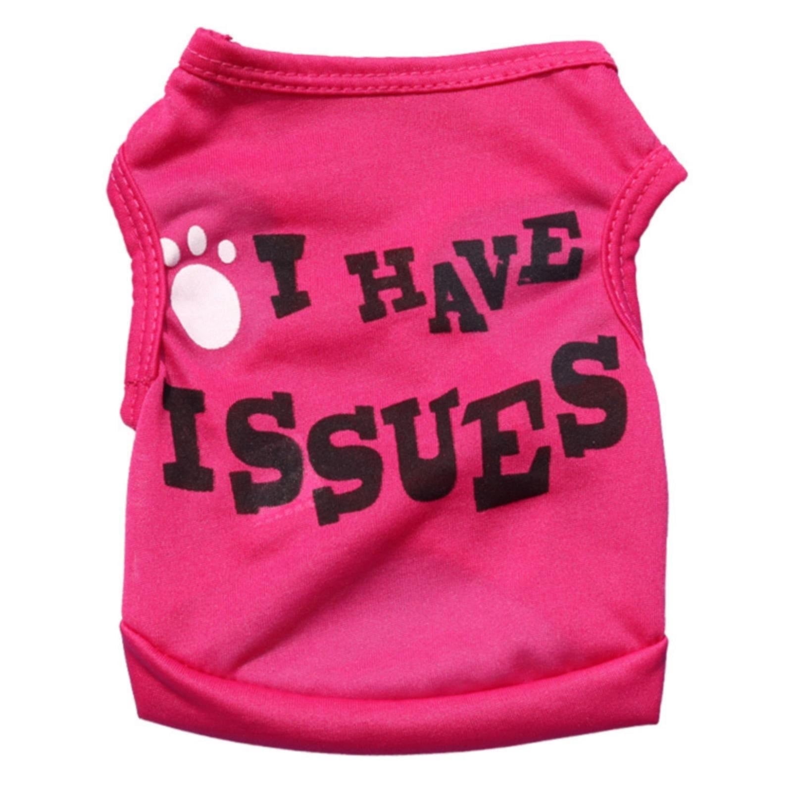 Breathable Fashion Vest for Dogs and Cats Lightweight Summer Apparel with Text Pattern Hot Pink