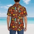 thumbnail image 6 of Daiia Retro Coffee Hawaiian Shirt for Men Gentle Cotton Regular Short Sleeve Casual-Large, 6 of 9