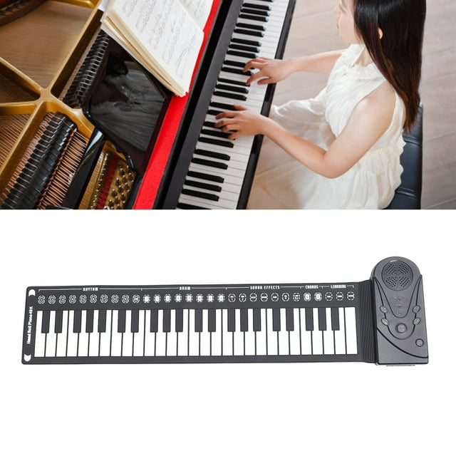 Piano Portable, Contrôle de Rythme à 32 Niveaux, 49 Touches, 16 Tons pour Voyage