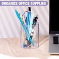 thumbnail image 5 of NiOffice Clear Acrylic Pen and Pencil Holders Set of 3, Stylish Plastic Desk Organizer, Round Makeup Brush Storage Perfect for Home and Office Supplies, 5 of 8
