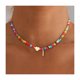 thumbnail image 1 of Gargantilla de cuentas para mujer, collar de cuentas de colores, collar con colgante inicial, gargantilla con inicial de corazón, regalo de cumpleaños para niñas, esposas y novias., 1 of 8