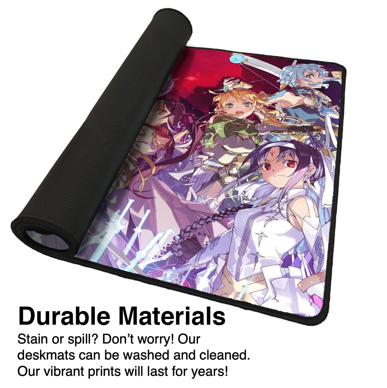 Sword Art Online Anime Gaming Mousepad, Large Extended Desk Mat with Character Design