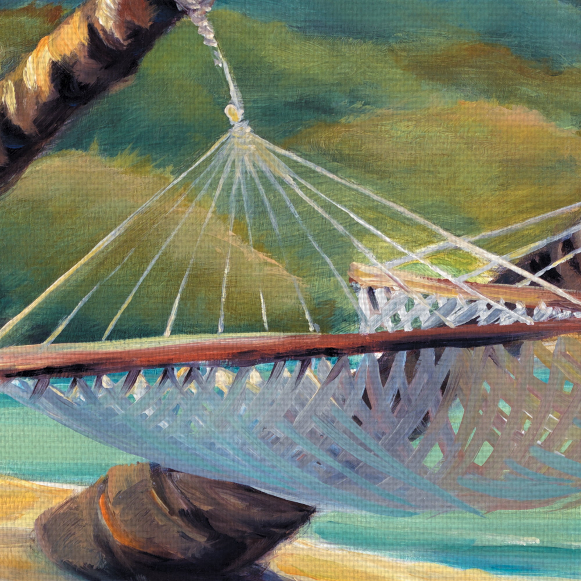 Masterpiece Art Gallery Rest Stop Beach Hammock By Kathleen Denis Canvas Art Print 30" x 40"
