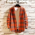 thumbnail image 2 of UVEASISHA Men's Lightweight Jackets Casual Plaid Button Down Shirt Jacket Long Sleeve Cotton Shacket Jacket Fall Regular Fit Plaid Flannel Shirts Today Sales,Red,L, 2 of 4