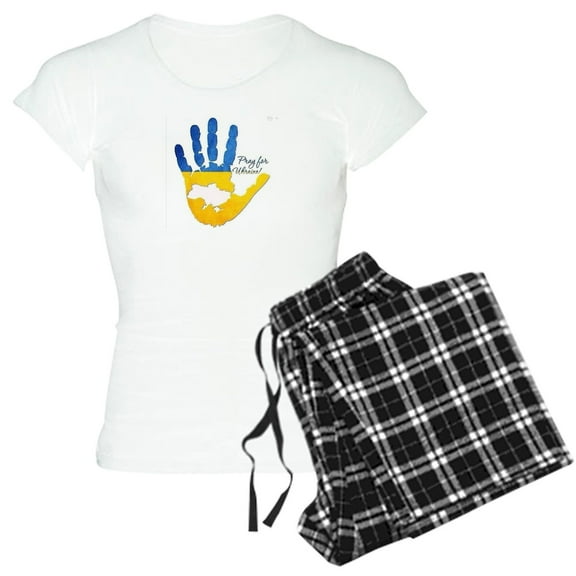 CafePress - Ukraine Pajamas - Women's Short Sleeve Print T-Shirt and Pants Light Cotton Pajama Set