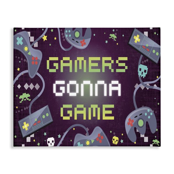 Stupell Industries Contemporary Gamers Gonna Game Controllers Canvas Art, 20 x 16, by Arrolynn Weiderhold