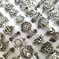 thumbnail image 3 of K-KED Bulk lots 50pcs Animal Design Punk Rocker Ring Lion Dragon Turtle Hedgehog Chain, 3 of 7