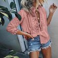 thumbnail image 2 of Moda de verano para mujer, camiseta de manga 3/4, blusa de encaje Sexy, camisa suelta informal Fridja  hj350, 2 of 9