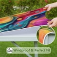thumbnail image 6 of Colorful Tie Dye Flow Ball Pattern Square Fitted Tablecloth with Elastic Edge,Square Table Cover,Washable Elastic Table Cover for Home Kitchen Party Decor 36"x36", 6 of 6