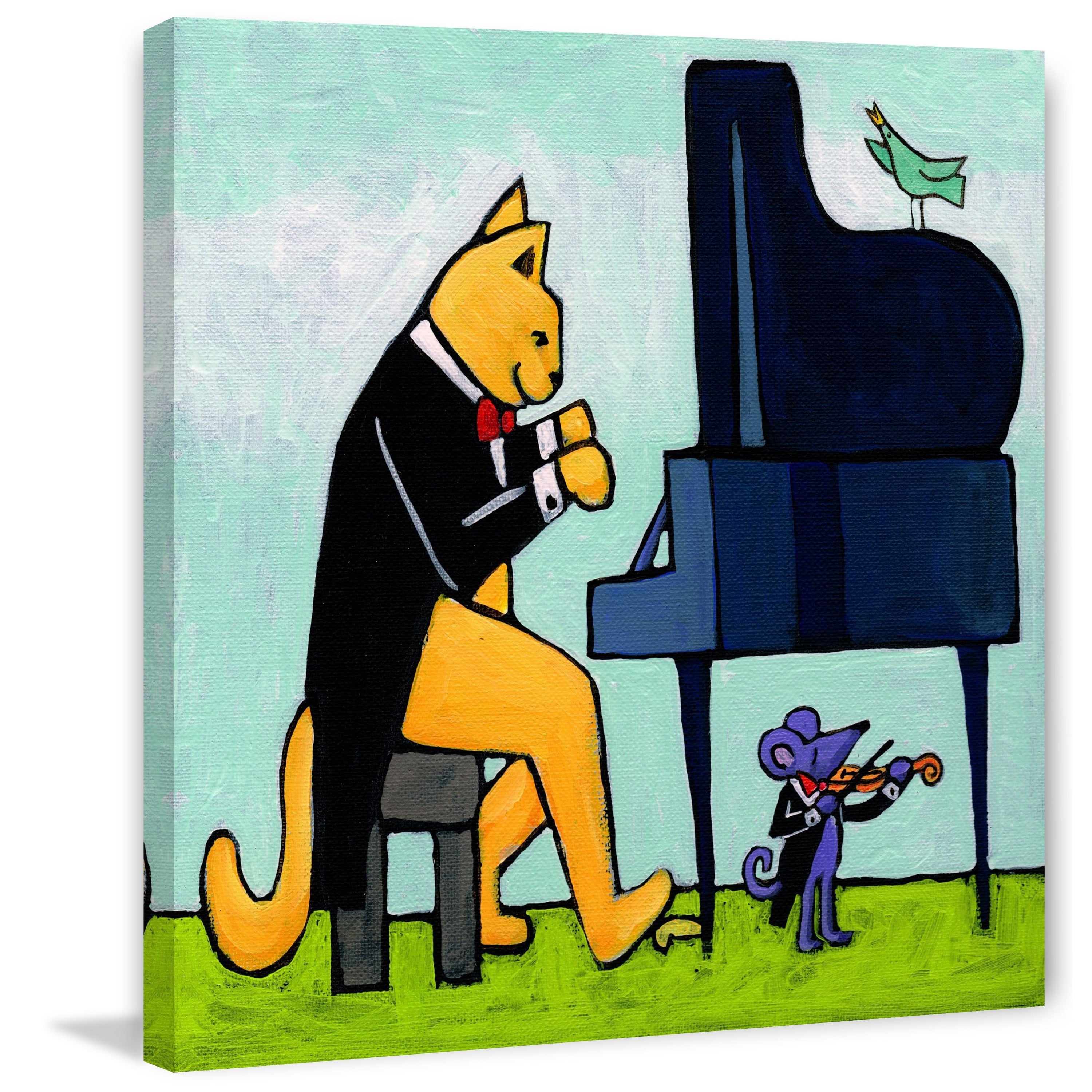 Marmont Hill "Bluebird Concerto" by Janet Nelson Painting Print on Wrapped Canvas