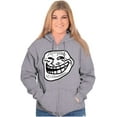 thumbnail image 3 of Troll Face Original Meme Smile Mad Zip Up Hoodie Men's Women's Brisco Brands S, 3 of 6