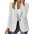 thumbnail image 2 of Womens Casual Suit Blazer Jackets Long Sleeve Lapel Collar Button Work Office Business Open Front Coat, 2 of 5