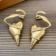 thumbnail image 4 of YongCo Geometric Metal Wrap Asymmetrical Heart Earrings Lightweight Gold/Silver Color Ear Studs Date Night Handmade Jewelry, 4 of 14