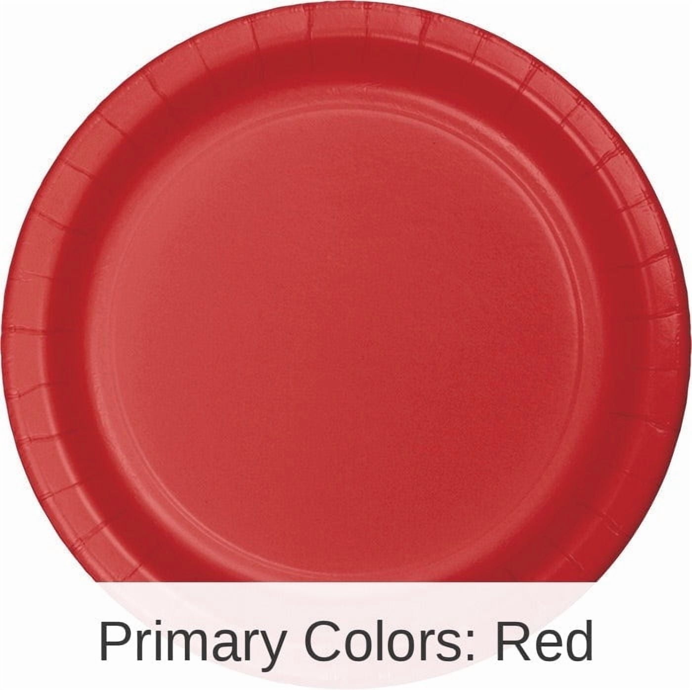 240/Case Bulk Classic Red Sturdy Style Paper Banquet Plates 10.25 inch