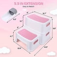 thumbnail image 2 of Two Step Stool for Kids with 2 PCS Faucet Extender, Babevy Toddler Step Stool for Potty Training, with Numbers/ABC and Handles, Anti-Slip Double Up Child Stool for Bathroom, Kitchen, Toilet, 2 of 7