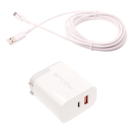 36W PD Home Charger Compatible With Motorola Moto G Play (2021 2023 2024 2026) - Fast Type-C 6ft Long Cable USB-C Power Cord QC3.0 Adapter