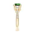 thumbnail image 3 of ANGARA Lab Grown 1.75 Ct Classic Three Stone Emerald and Lab Diamond Ring for Women in 14K Yellow Gold (Size-8mm) | May Birthstone, Anniversary, Jewelry Gift for Women | Lab-Grown Emerald Ring, 3 of 9