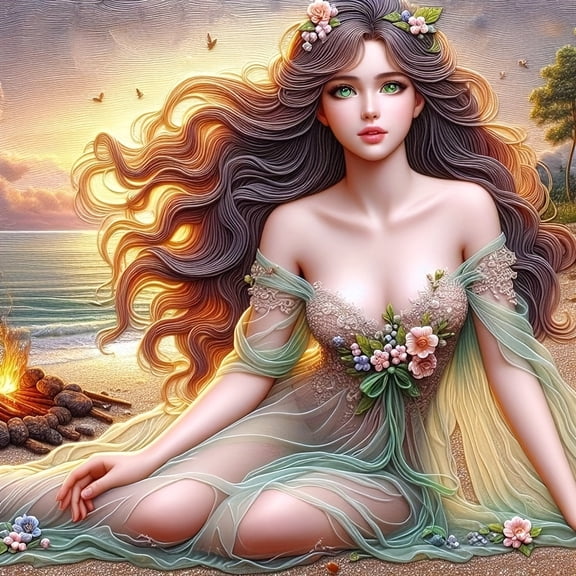 5D DIY Artificial Full Diamond Painting Set - Adult Beginner, Sexy Beach Lady Image for Home Wall Decor & Gift - Perfect for Art Lovers & Adults
