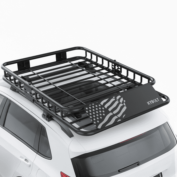 Shininglove 51" x 36" Black Roof Rack Cargo Basket – Heavy-Duty 200LB Capacity Rooftop Carrier for SUV, Truck, Van