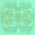 thumbnail image 1 of Ahgly Company Indoor Square Abstract Turquoise Blue Modern Area Rugs, 4' Square, 1 of 4