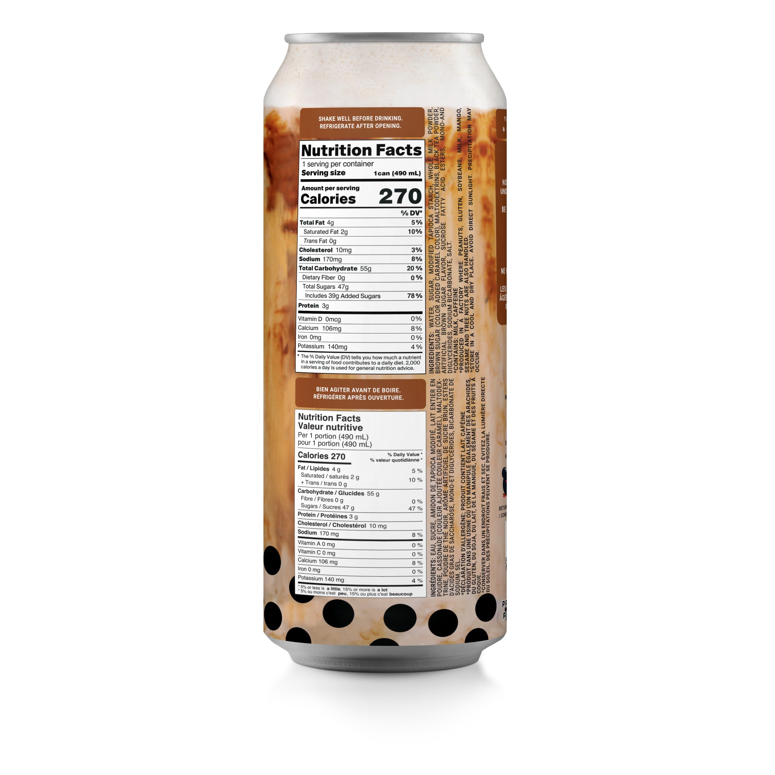 (2 pack) POCAS Bubble Tea, Brown Sugar Flavor, Taiwan Classic Milk Tea