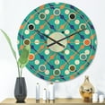 thumbnail image 2 of Designart 'Abstract Retro Pattern Design XXIV' Mid-Century Modern Wood Wall Clock, 2 of 5