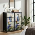 thumbnail image 6 of Boho Dresser for Bedroom with 4 Storage Drawers Energy Movement Butterfly Wildflower Vibrant Colors Dressers Chest of Drawers Steel Framed Fabric Closet Organizers for Entryway, 6 of 7