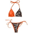 thumbnail image 4 of HAPIMO Women's Tiny Bikini Swimsuit Triangle Swimwear Sets Leopard Print Beachwear Halter Color Patchwork Bathing Suit Summer Seaside Clothes for Girls Rollbacks Orange L, 4 of 7