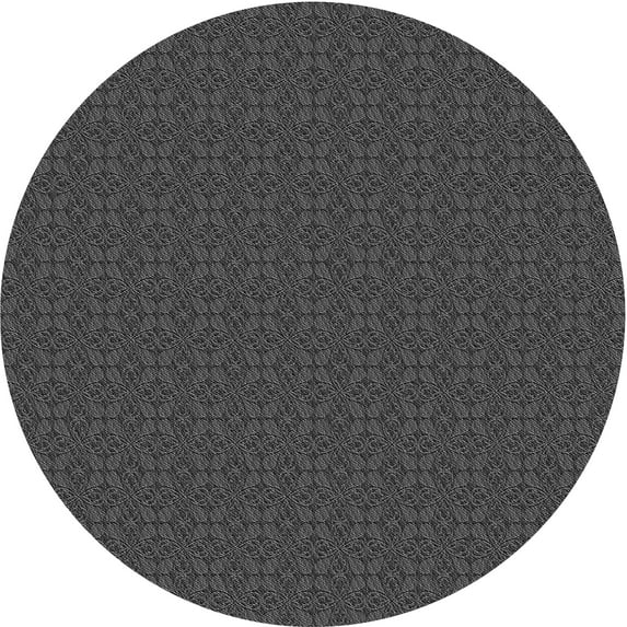 Ahgly Company Machine Washable Indoor Round Transitional Dim Gray Area Rugs, 6' Round