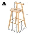 thumbnail image 6 of Christopher Knight Home 36.4" Indoor Bar Stool, Wood Frame with Natural Finish, Cross-Bar Backrest, Set of 2, 6 of 9