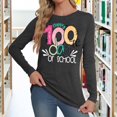 thumbnail image 3 of YUEHUA 100 Days of School Shirt for Women Teacher Graphic Long Sleeve Tshirt School Days Tee Tops, 3 of 6