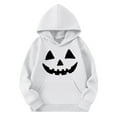 thumbnail image 4 of HomeDM Boys Girls Hoodie Unisex Kids Sweatshirt Pullover with Hood Long Sleeve Graphic Hooded Sweatshirt Tops with Pocket - White/7-8 Years, 4 of 4