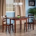 thumbnail image 4 of Winsome Wood Pulman 3-Pc Dining Set, Extendable Table & 2 Ladder-back Chairs, Walnut Finish, 4 of 7