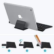 OMOTON Ultra-Slim Wireless Bluetooth Keyboard Compatible with All iPad, Build-in Sliding Stand, Black