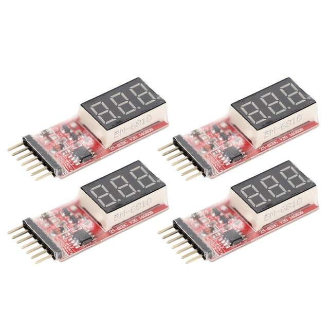Probador de Capacidad de Batería NikouMX 4 Piezas Medidor de Voltaje Lipo