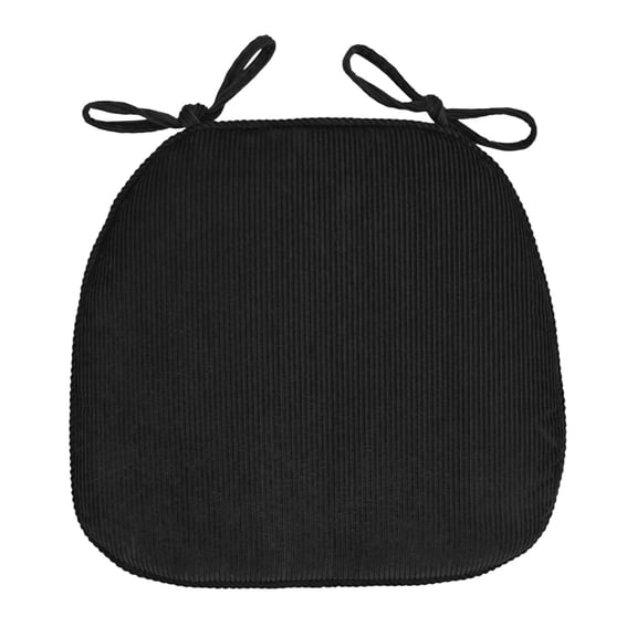RICHMJ Solid Chair Cushions ,16.14x 16.93 in,For Student Stool Chair Cushion Corduroy Cushion Winter Furry(Black)