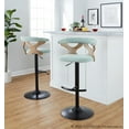 thumbnail image 3 of Gardenia Adjustable Bar Stool, Chrome Bar Stools, Bar Chairs, Swivel Bar Stools, Bar Stools Set of 2 (Seafoam Green Fabric), 3 of 6