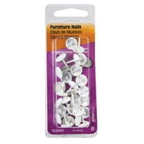 Hillman Large Round White Leatheroid Upholstery Nail - Brass-Plated - 25 Count