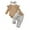 Khaki, variant on Bovxnpu Newborn Infant Outfits Floral Print Long Sleeve Crewneck Ruffle Top Pants Headband 3 Piece Sleepwear