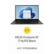 ASUS Vivobook 16 WUXGA Laptop Intel Core i7-1355U 16GB RAM 512GB SSD Black