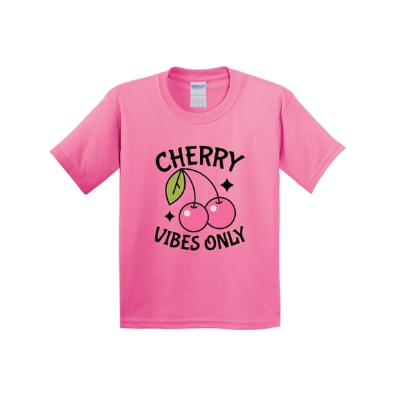Inktastic Cherry Vibes Only Retro Youth T-Shirt
