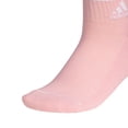 thumbnail image 5 of Women's adidas Cushioned 3-Stripe 3.0 High Quarter Socks 3-Pack Set Color: Light Beige Size: 5-10, 5 of 5
