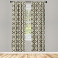 thumbnail image 2 of Ambesonne Boho 4-Panel Curtains, Geometric, 56"x63", Warm Taupe Cream Green, 2 of 4
