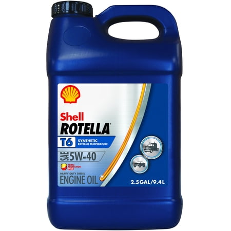 (3 Pack) Rotella T6 5W-40 Full Synthetic Heavy Duty Engine Oil, 2.5