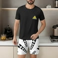 thumbnail image 4 of GERsome Mens Pajama Sets Short Sleeve Crewneck Tops and Shorts 2 Piece Lounge Sets Summer Soft Lightweight Nightwear M-3XL, 4 of 7