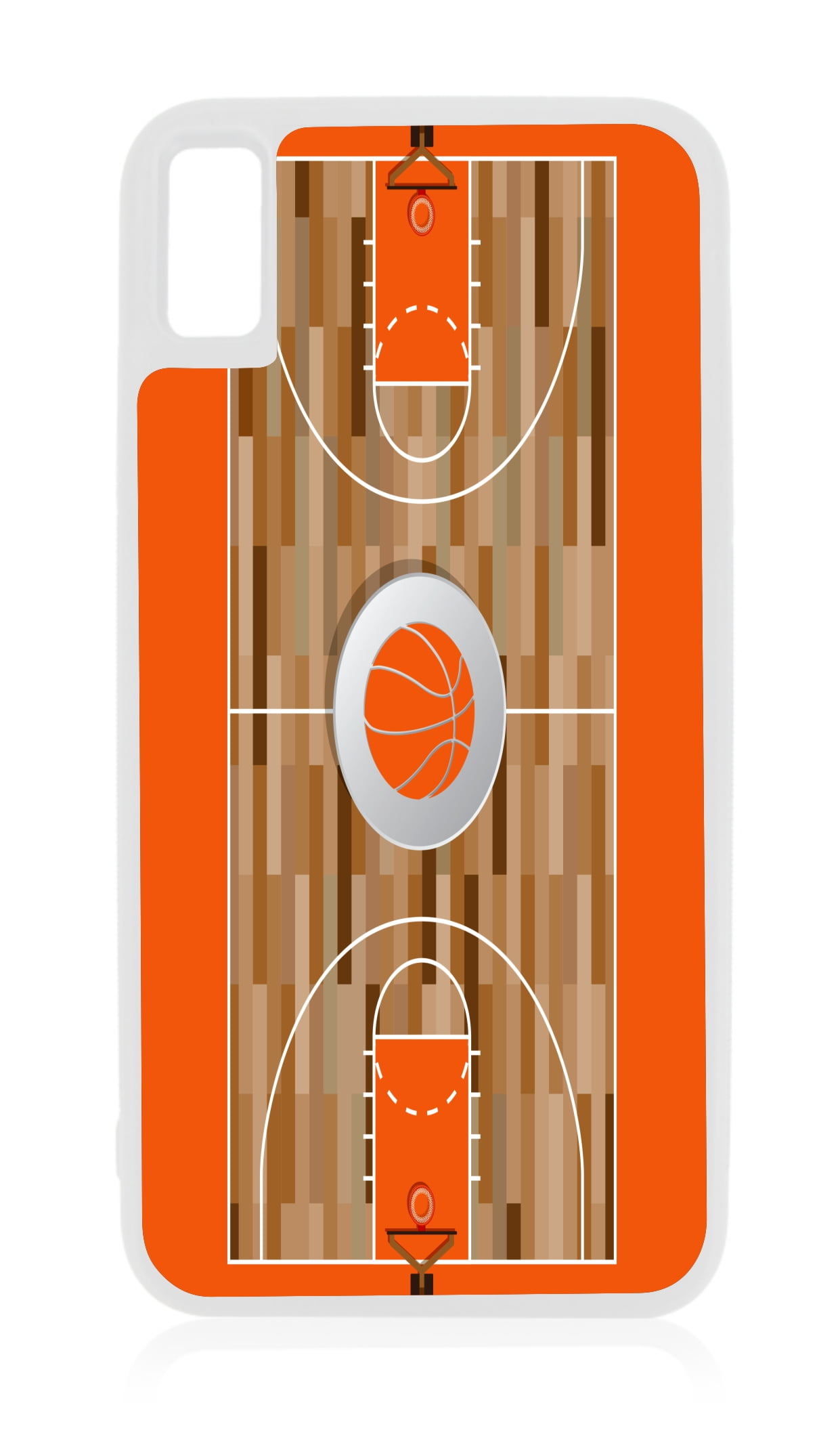 Basketball Court iPhone 10 XR Basketball Case White Rubber Case for